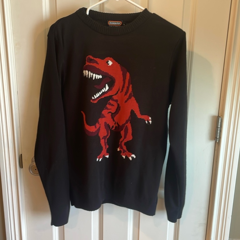 Run & Fly (Made in England) T-Rex Black sweater
